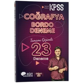 Mehmet Eğit KPSS Coğrafya Tamamı Çözümlü 23 Bordo Deneme Sınavı Eğit Akademi