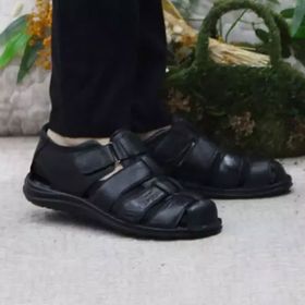 Mehmet Mete 102 Siyah Kale Comfort Hakiki Deri Erkek Sandalet