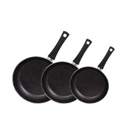 Mehtap 3 Parça 24-26-28 cm Gri Granit Tava Seti