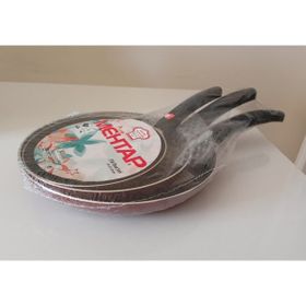 Mehtap 3'lü Bordo 18+22+26 cm Teflon Tava Seti