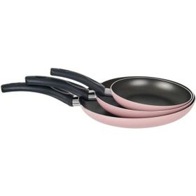 Mehtap 3'lü Pembe 18+22+26 cm Teflon Tava Seti