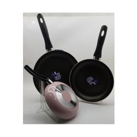 Mehtap 3'lü Pembe 18+22+26 cm Teflon Tava Seti