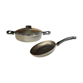 Mehtap Onyx Teflon 24 cm Karnıyarık+24 cm Tencere+24 cm Tava Seti