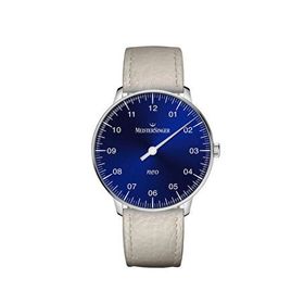 Meistersinger NES908 Mavi Neo Sunburst Blue Sapphire Deri Erkek Kol Saati