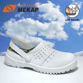 Mekap 210 Beyaz Çelik Burunlu İş Ayakkabısı