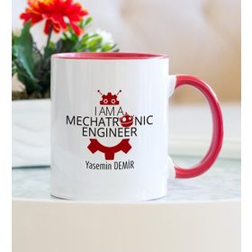 Mekatronik Mühendisi Kırmızı Kupa Bardak
