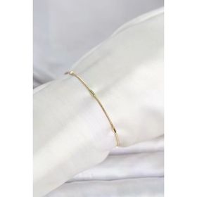 Meks 5886 14K Gold Renk Barlı Yılan Zincir Model Kadın Bileklik