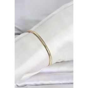Meks 5886 14K Gold Renk Yassı Yılan Zincir Model Kadın Bileklik