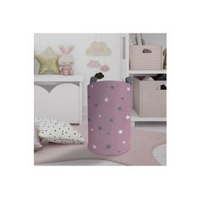 Mekta Home Büyük Pembe Yıldız Desenli Bebek ve Çocuk Odası Oyuncak Sepeti