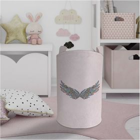 Mekta Home Büyük Renkli Kanat Desenli Bebek ve Çocuk Odası Oyuncak Sepeti