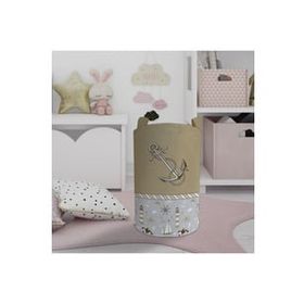 Mekta Home Denizci Desenli Kahverengi Bebek ve Çocuk Odası Oyuncak Sepeti
