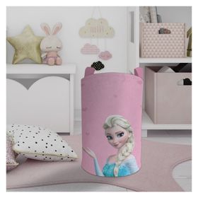 Mekta Home Elsa Desenli Pembe Bebek ve Çocuk Odası Oyuncak Sepeti