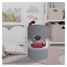 Mekta Home Gri Mcqueen Desenli Bebek ve Çocuk Odası Oyuncak Sepeti
