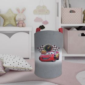 Mekta Home Gri Mcqueen Desenli Bebek ve Çocuk Odası Oyuncak Sepeti