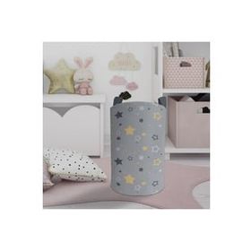 Mekta Home Gri Sarı Yıldız Desenli Bebek ve Çocuk Odası Oyuncak Sepeti