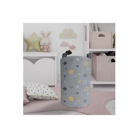 Mekta Home Gri Sarı Yıldız Desenli Bebek ve Çocuk Odası Oyuncak Sepeti