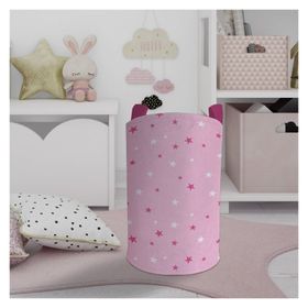 Mekta Home İki Renkli Yıldızlı Pembe Bebek ve Çocuk Odası Oyuncak Sepeti