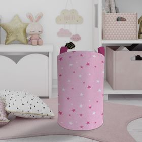Mekta Home İki Renkli Yıldızlı Pembe Bebek ve Çocuk Odası Oyuncak Sepeti