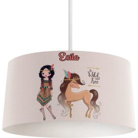 Mekta Home Kızıldereli Kız Desenli Renkli Avize