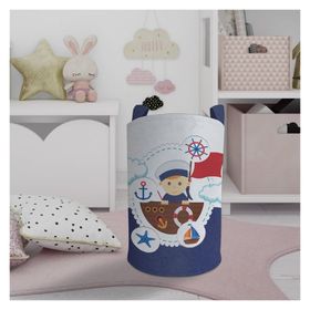 Mekta Home Küçük Denizci Kaptan Desenli Bebek ve Çocuk Odası Oyuncak Sepeti