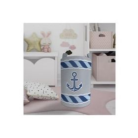 Mekta Home Mavi Çapa Desenli Bebek ve Çocuk Odası Oyuncak Sepeti