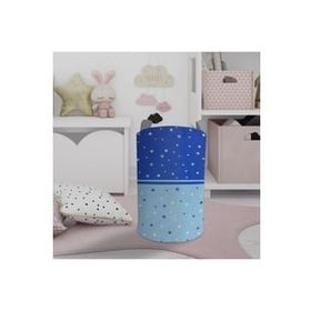 Mekta Home Mavi Lacivert Yıldız Desenli Bebek ve Çocuk Odası Oyuncak Sepeti