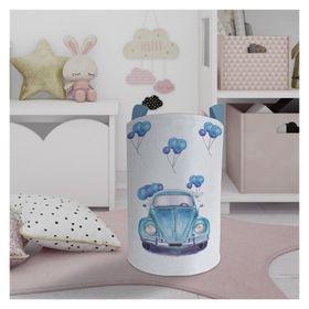 Mekta Home Mavi Vosvos Desenli Bebek ve Çocuk Odası Oyuncak Sepeti