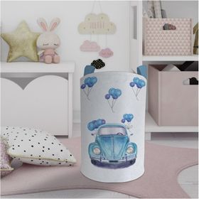 Mekta Home Mavi Vosvos Desenli Bebek ve Çocuk Odası Oyuncak Sepeti