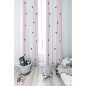 Mekta Home MKT-013 Kalpli Pembe Çocuk ve Bebek Odası 2 Kanat Fon Perde