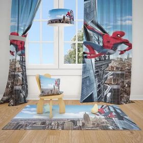 Mekta Home MKT-103 Örümcek Adam Spider Man 2 Kanat Renkli 70x200 cm Çocuk Odası Perde