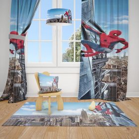 Mekta Home MKT-103 Örümcek Adam Spider Man 2 Kanat Renkli 70x260 cm Çocuk Odası Perde