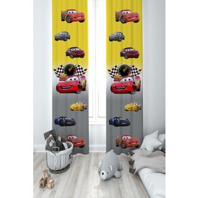 Mekta Home MKT-196 Bebek ve Çocuk Odası Şimşek Mcqueen 2 Kanat Fon Perde
