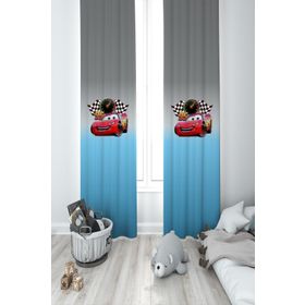 Mekta Home MKT-365 Bebek ve Çocuk Odası Şimşek Mcqueen 2 Kanat Fon Perde