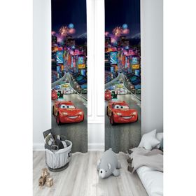 Mekta Home MKT-389 Bebek ve Çocuk Odası Şimşek Mcqueen 2 Kanat Fon Perde