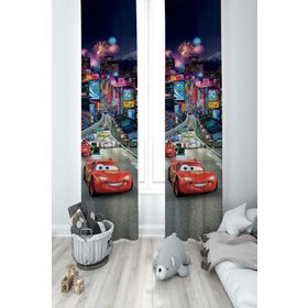 Mekta Home MKT-389 Bebek ve Çocuk Odası Şimşek Mcqueen 2 Kanat Fon Perde