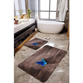 Mekta Home MKTBP-0100 60x100 50x60 cm Tek Kelebek 2'li Banyo Paspas Takımı