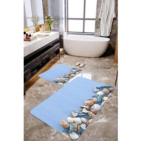 Mekta Home MKTBP-069 60x100 50x60 cm Deniz Kabuğu 2'li Banyo Paspas Takımı
