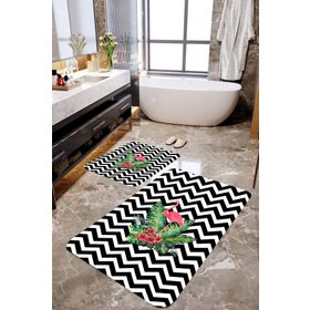 Mekta Home MKTBP-072 60x100 50x60 cm Flamingo 2'li Banyo Paspas Takımı