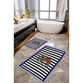 Mekta Home MKTBP-075 60x100 50x60 cm Desenli Fil 2'li Banyo Paspas Takımı