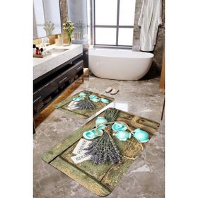 Mekta Home MKTBP-076 60x100 50x60 cm Vazo Desenli 2'li Banyo Paspas Takımı
