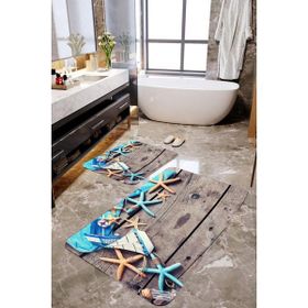 Mekta Home MKTBP-086 60x100 50x60 cm Deniz Yıldızı 2'li Banyo Paspas Takımı
