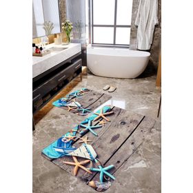 Mekta Home MKTBP-086 60x100 50x60 cm Deniz Yıldızı 2'li Banyo Paspas Takımı