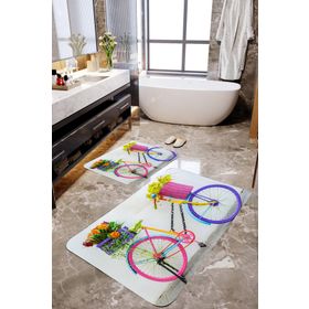 Mekta Home MKTBP-093 60x100 50x60 cm Bisiklet 2'li Banyo Paspas Takımı