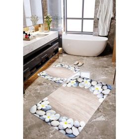 Mekta Home MKTBP-097 60x100 50x60 cm Taşlı 2'li Banyo Paspas Takımı