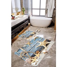 Mekta Home MKTBP-098 60x100 50x60 cm Deniz Yıldızı 2'li Banyo Paspas Takımı