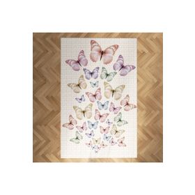Mekta Home MKTH-232 Kelebek Desen Çocuk ve Bebek Odası Halısı