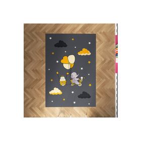 Mekta Home MKTH-262 Modern Antialerjik ve Yıkanabilir Bisiklet ve Fil 2 Desenli Çocuk Odası Halısı