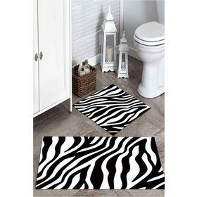 Mekta Home MKTPP-2041 60X100 50X60 Zebra Desenli 2'li Banyo Paspas Takımı
