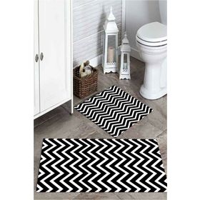 Mekta Home MKTPP-2052 60x100 50x60 cm Çizgili 2'li Banyo Paspas Takımı