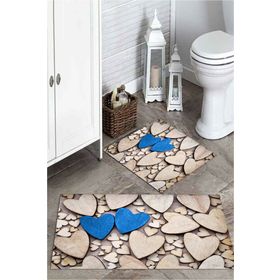 Mekta Home MKTPP-2056 60x100 50x60 cm Kalpli 2'li Banyo Paspas Takımı